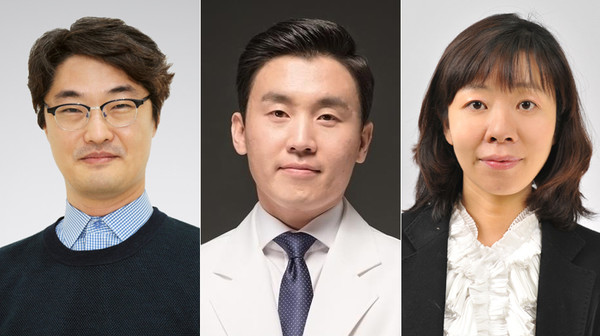 왼쪽부터 국립암센터 희귀암센터 두경부종양클리닉 정유석 이비인후과장(갑상선암센터장), 석준걸 이비인후과 전문의, 중앙암등록본부 정규원 수석연구원(사진제공: 국립암센터).