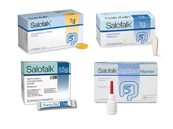 궤양성 대장염 1차 치료제 ‘살로팔크’ 4종 제품 이미지.