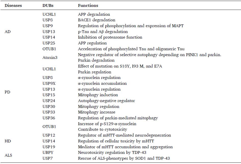 독성단백질을 분해조절하는 '단백질 분해조절 효소' 목록 (자료제공: 차의과학대학교)