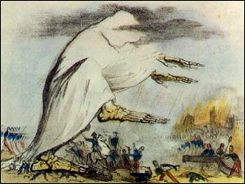 나쁜 공기(miasma)가 콜레라의 원인이라는 가설을 설명한 그림. 1831년. 위키백과 자료.