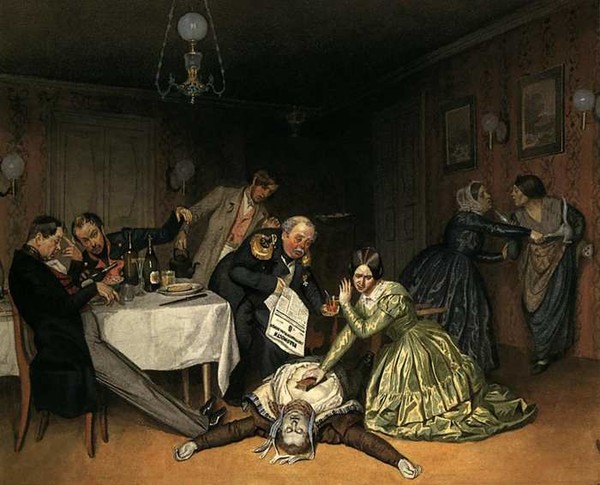 19세기 중반 콜레라 환자의 죽음. Pavel Fedotov 그림.