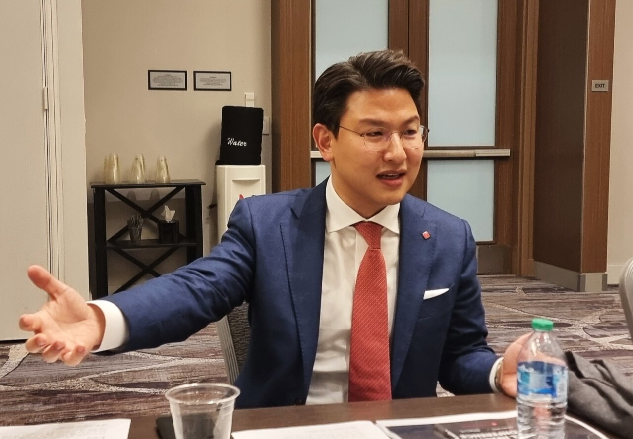 롯데바이오로직스 이원직 대표는 10일(현지시간) 미국 샌프란시스코 메리어트 마르퀴스 호텔에서 JP모건 헬스케어 컨퍼런스 관련 기자간담회를 가졌다(ⓒKorea Biomedical Review).