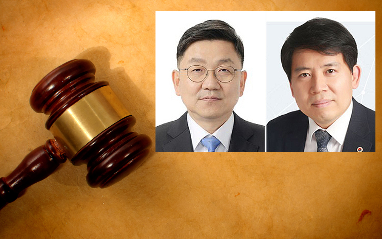 수원고등법원은 15일 경기도의사회장 선거에 출마한 변성윤 평택시의사회장(왼쪽)의 후보 등록을 취소하고 이동욱 전 경기도의사회장을 당선인으로 발표한 결정이 무효라고 판단했다(.