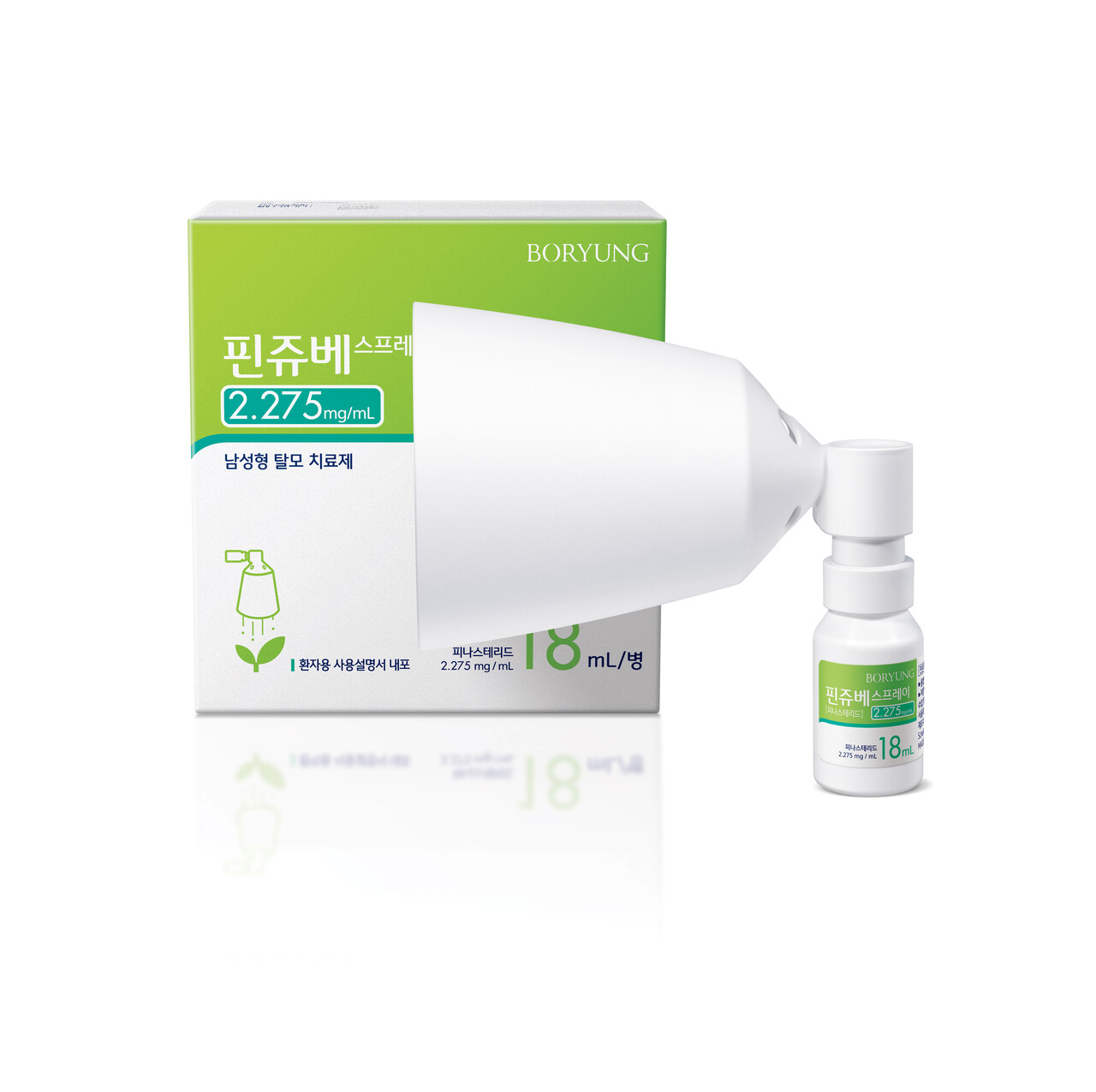 보령 탈모약 '핀쥬베스프레이(Finjuve Spray)' 제품이미지.