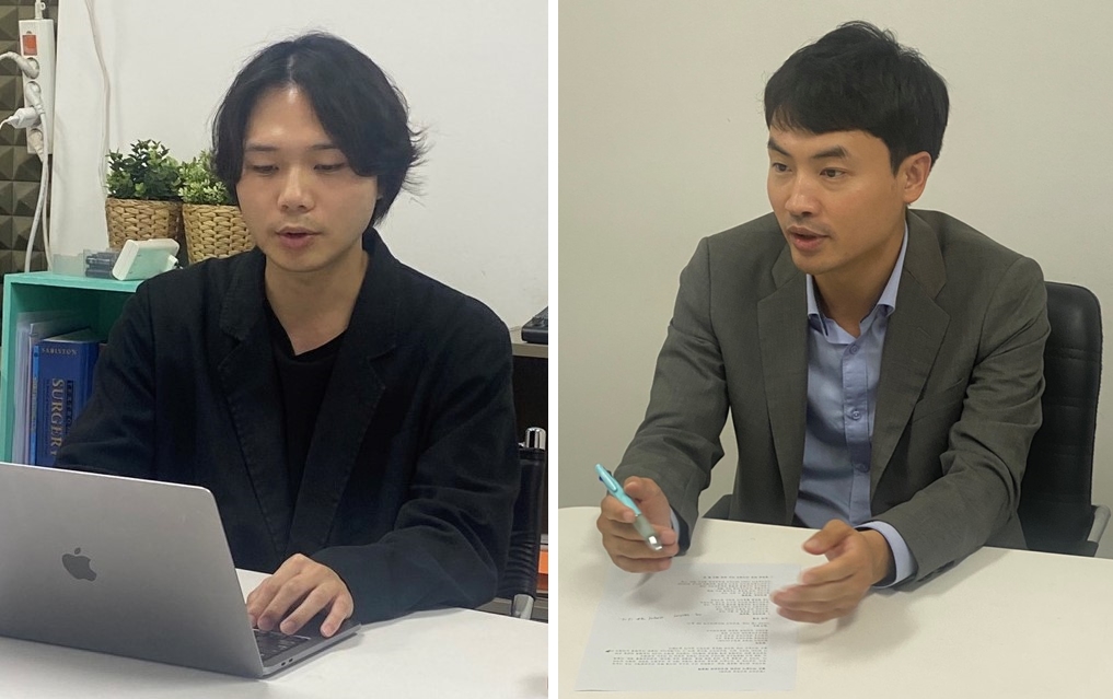 (왼쪽부터) 대한전공의협의회 강민구 회장, 연세의대 예방의학과 장성인 교수(ⓒ청년의사).