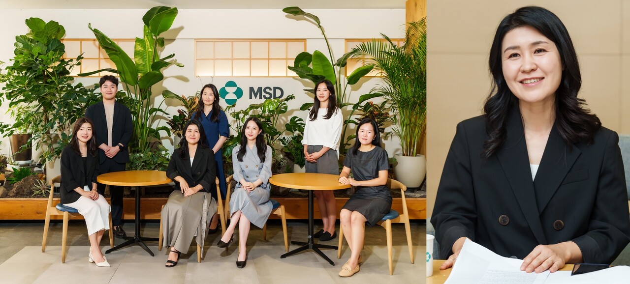 한국MSD 마켓 액세스팀 단체사진(좌) 및 강숙현 상무(우)