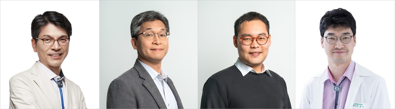 (왼쪽부터)서울성모병원 혈액내과 민창기 교수, 임상약리과 임동석, 한승훈 교수, 혈액내과 박성수 교수.