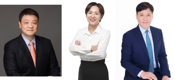 (왼쪽부터) 드림씨아이에스 신임 강성식 부사장, 김경순 부사장, 백유진 전무.