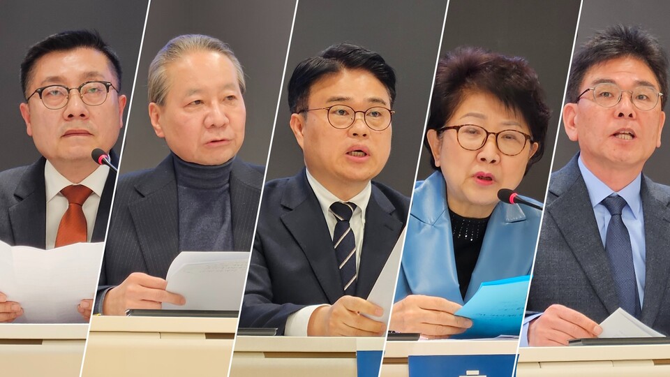 대한의사협회가 27일 회관 지하 1층 대강당에서 개최한 ‘제42대 의협 회장선거 후보자합동설명회(정견발표회-중앙)’에 참가한 회장 후보들은 의대 증원 대응책을 발표했다(ⓒ청년의사).