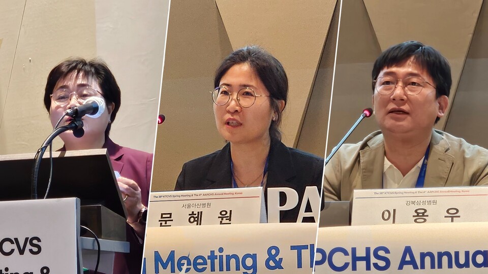 (왼쪽부터) 경기도간호사회 김정미 회장, 서울아산병원 문혜원 간호사, 강북삼성병원 이용우 간호사(ⓒ청년의사).