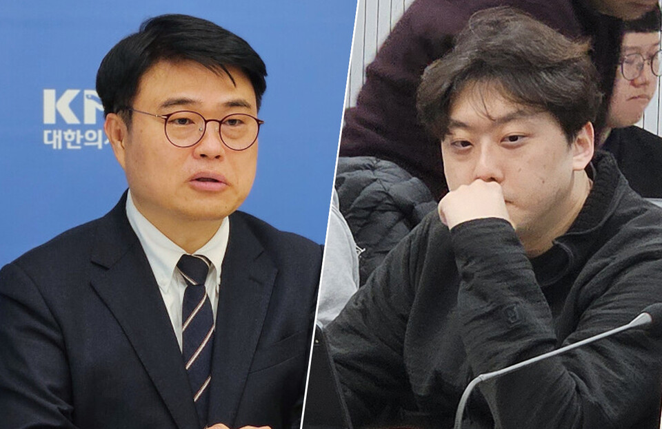 대한의사협회 임현택 집행부에 사직 전공의들이 합류하자 '대한전공의협의회 패싱' 논란이 일었다. 사진은 의협 임현택 회장(왼쪽)과 대전협 박단 비상대책위원장(ⓒ청년의사).