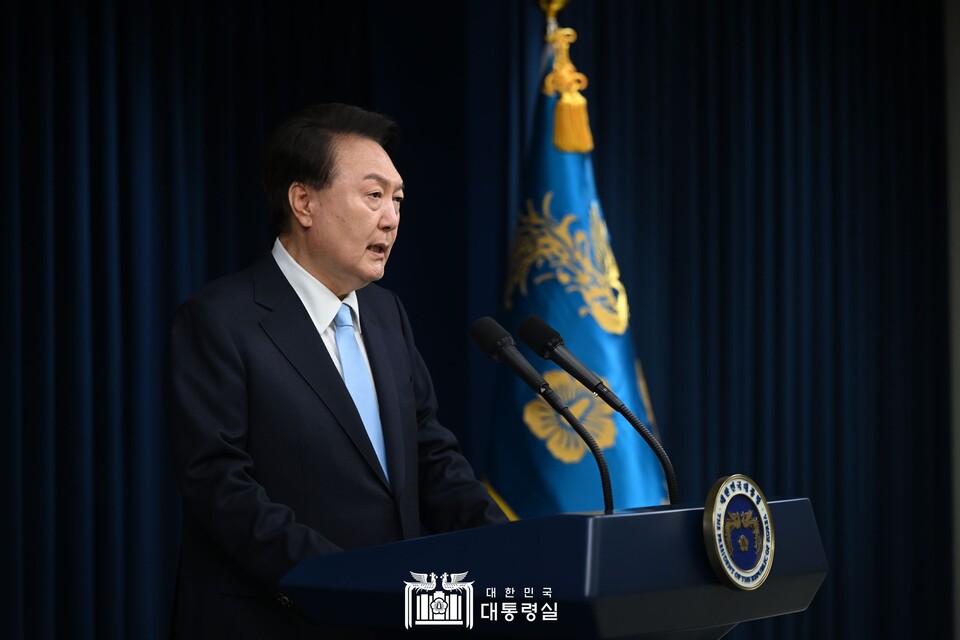 국민 10명 중 7명은 윤석열 대통령이 현재 의료공백 사태를 제대로 파악하지 못한다고 인식하고 있었다. 일시적 확대보다는 점진적인 의대 정원 증원이 적절하다고도 했다(사진 대통령실 홈페이지 발췌).