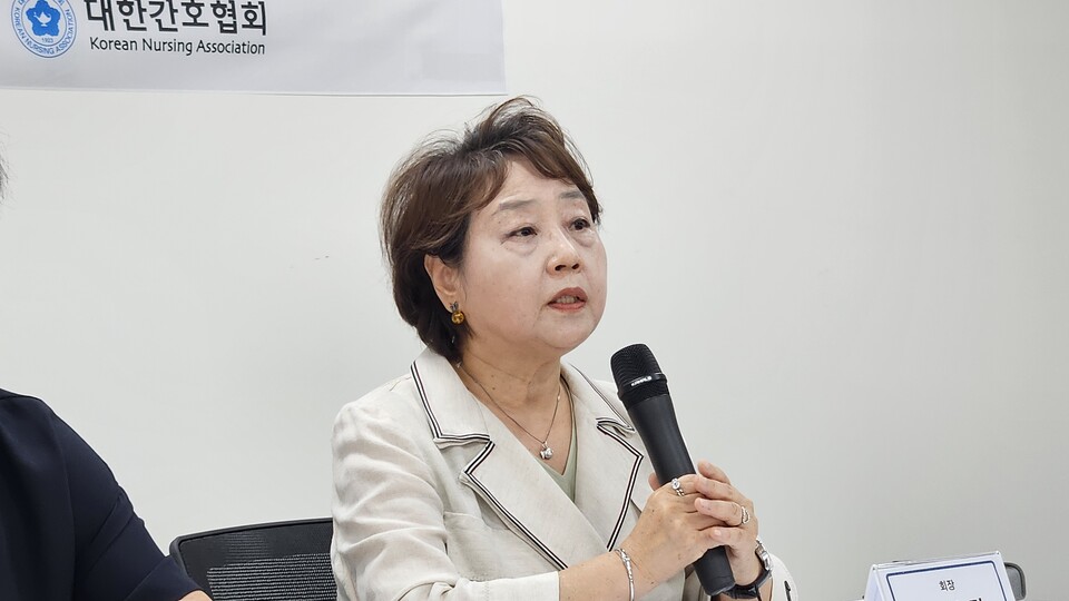 대한간호협회 탁영란 회장은 간호법 제정을 통해 간호사들이 의료현장에서 환자 간호에 최선을 다할 수 있도록 해달라고 촉구했다(ⓒ청년의사).