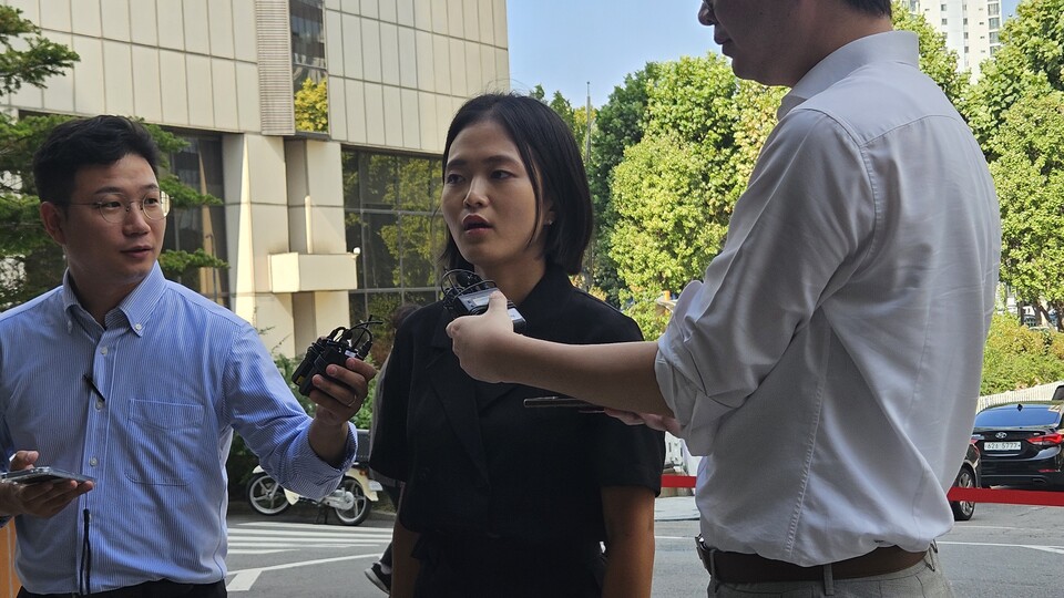 삼성서울병원 전공의협의회 김유영 대표는 11일 서울 마포구 서울경찰청 광역수사단에 출석했다(ⓒ청년의사).