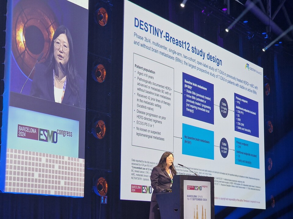 13일 유럽종양학회 연례학술대회(ESMO 2024)에서 엔허투의 3b/4상 임상인 DESTINY-Breast12 연구 결과가 최초 공개됐다.