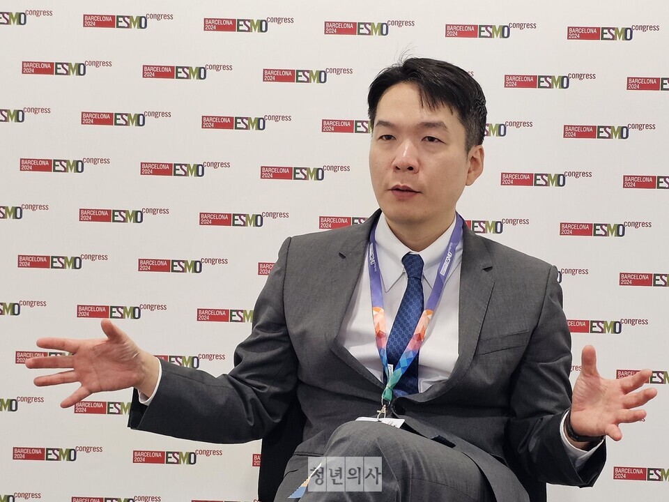 유럽종양학회 연례학술대회(ESMO 2024) 현장에서 만난 강남세브란스병원 유방외과 안성귀 교수.