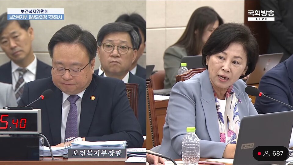 더불어민주당 남인순 의원은 의료대란 책임을 의료계로 떠넘기는 정부 태도를 지적하며 여야의정협의체 출범을 막고 있는 원인이라고 지적했다(사진출처: 국회방송 유튜브 갈무리). 