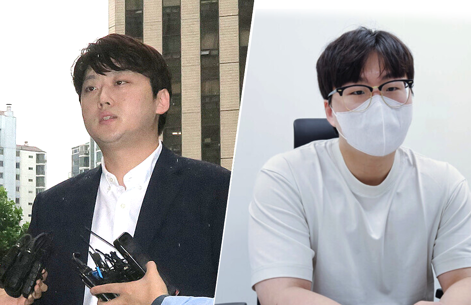 대한전공의협의회 비상대책위원회 박단 위원장(사진 왼쪽)의 '전공의 괴뢰 집단' 발언에 대한의사협회 임진수 기획이사(오른쪽)이 분란 조장 책임을 피하지 말라며 반박했다.