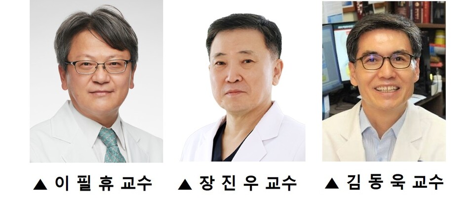 세브란스병원 신경과 이필휴 교수, 교대안암병원 신경외과 장진우 교수, 연세의대 생리학교실 김동욱 교수 연구팀이 배아줄기세포유래 중뇌 도파민 신경세포 치료제 이식이 파킨슨병 환자에게 효과를 보였다는 연구결과를 발표했다(사진 출처: 세브란스병원). 