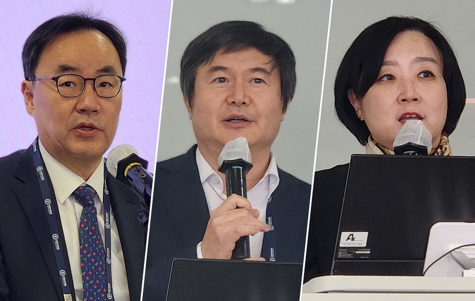 (왼쪽부터) 대한의학회 이진우 회장과 박용범 수련교육이사, 박시내 수련교육위원회 위원은 지난 11월 29일 양평 블룸비스타에서 진행된 제23차 회원학회 임원 아카데미에서 정부가 편성한 전공의 수련 지원 예산 문제를 지적했다(