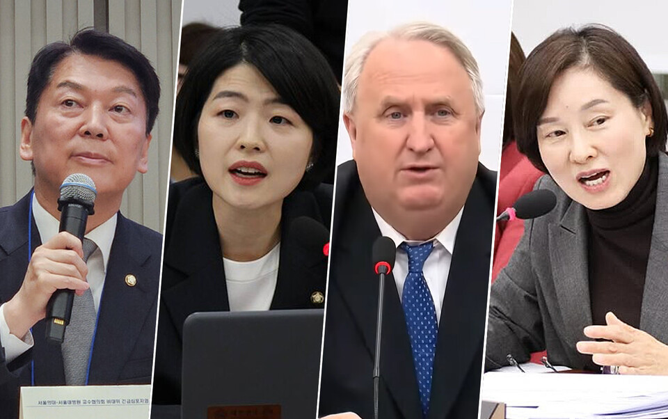 국회는 오는 14일 본회의를 열고 윤석열 대통령 탄핵소추안을 표결한다. (왼쪽부터) 의사 출신 국민의힘 안철수 의원과 한지아 의원은 탄핵에 찬성한다는 입장을 밝혔으며 인요한 의원과 서명옥 의원은 별다른 입장 표명이 없는 상태다(ⓒ청년의사).