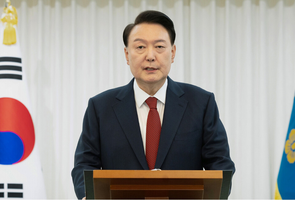 윤석열 대통령은 지난 14일 국회에서 탄핵소추안이 가결된 직후 발표한 대국민담화에서 의료개혁이 포함된 4대 개혁을 강조했다(사진출처: 대통령실).