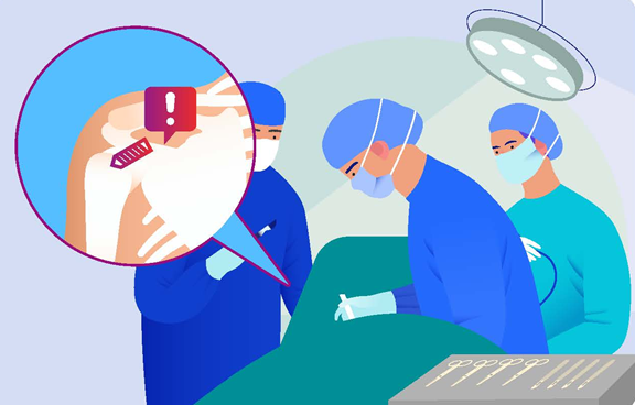 의료기관평가인증원은 '수술 후 수술기구 파편의 체내 잔류'를 주제로 환자안전 주의경보를 발령했다(사진 제공 : 인증원).