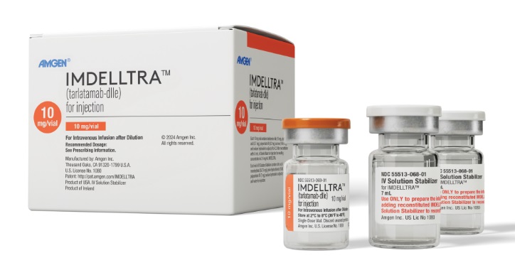 암젠이 개발한 소세포폐암 치료제 '탈라타맙(미국 상품명 임델트라)'.