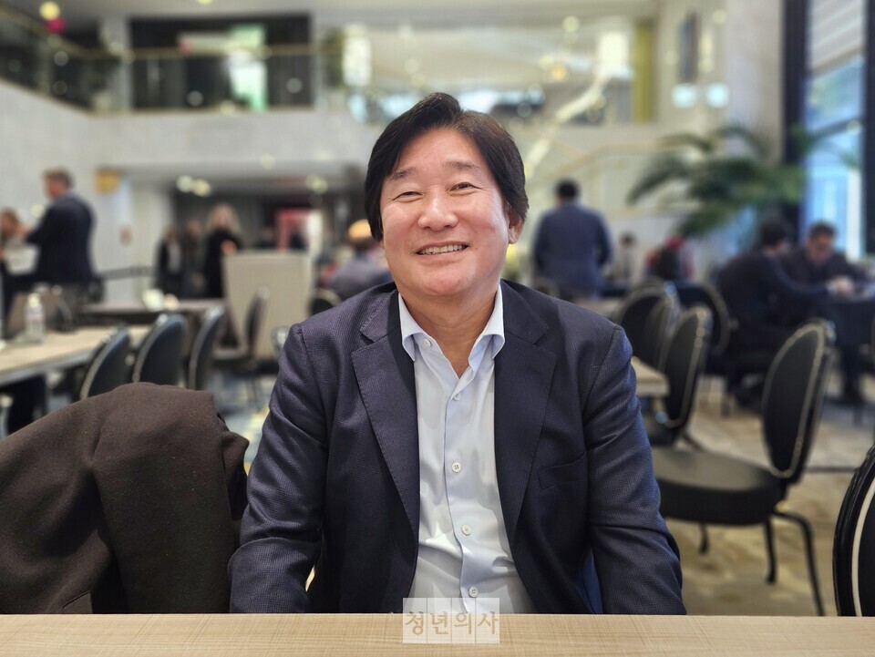 지난 15일(현지시간) 제43회 JP모건 헬스케어 컨퍼런스(JPM 2025) 현장에서 만난 에이비엘바이오 이상훈 대표.