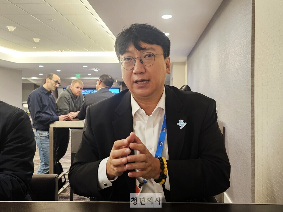 제43회 JP모건 헬스케어 컨퍼런스 현장에서 만난 브이에스팜텍 박신영 대표.