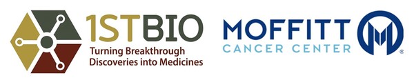 퍼스트바이오테라퓨틱스 로고(왼쪽)와 모핏 암센터 로고(오른쪽).