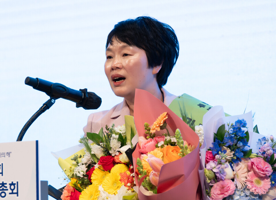 연임에 성공한 곽지연 대한간호조무사협회장은 초고령사회를 맞아 간호조무사 역할 확대에 총력을 기울이겠다고 했다(사진 제공: 대한간호조무사협회).