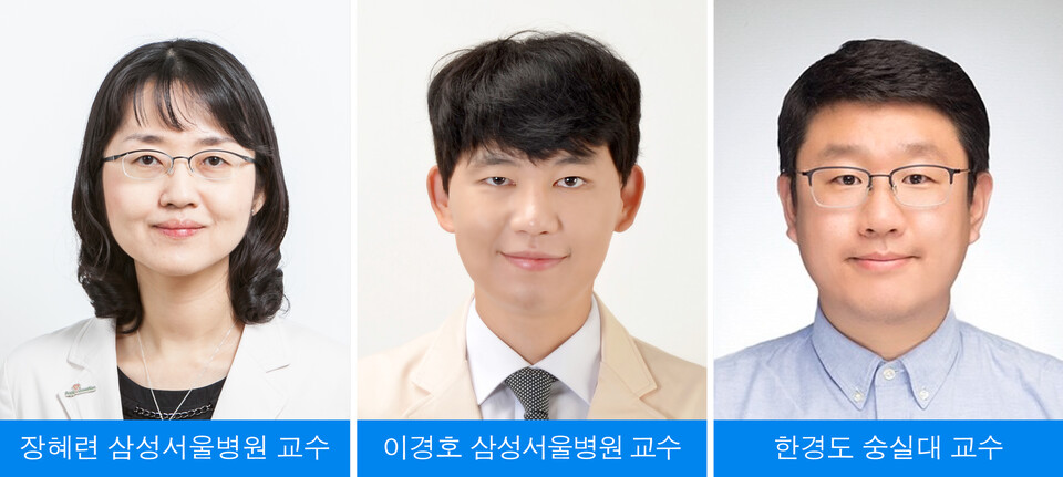 삼성서울병원 신장내과 장혜련·이경호 교수, 숭실대 한경도 교수가 신장이식 후 고혈압 여부에 따른 이식 장기 생존율과 환자 사망률 사이 상관관계 분석 결과를 공개했다(사진제공: 삼성서울병원). 