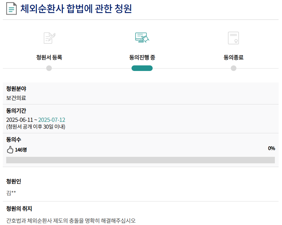 심장 수술 필수 인력인 체외순환사의 체외순환 업무를 합법화 해달라는 국민동의청원이 제기됐다(사진출처: 국민동의청원 홈페이지 갈무리). 