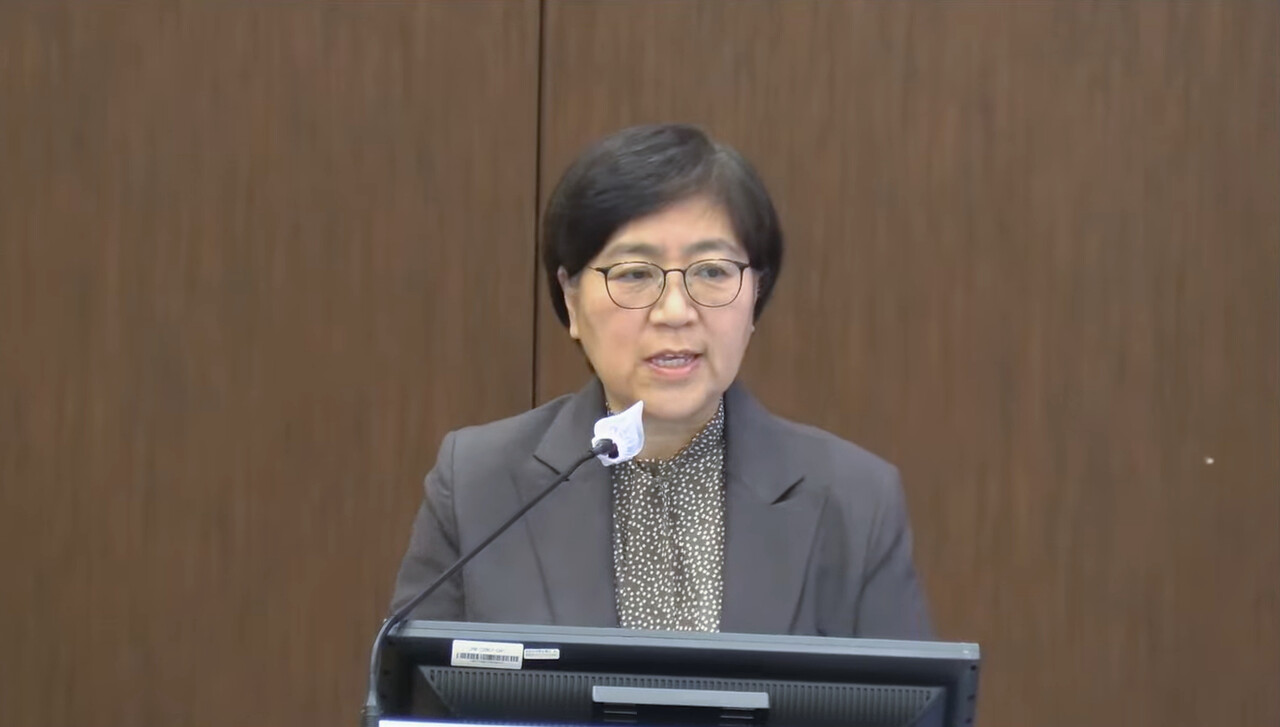 이재명 대통령은 29일 정은경 전 질병관리청장을 보건복지부장관으로 지명했다(사진 출처: 건강사회개발원 포럼 생중계 영상 화면 갈무리).