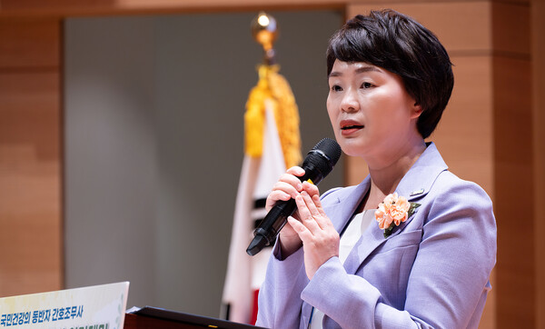 대한간호조무사협회 곽지연 회장은 30일 정은경 보건복지부 장관 후보자 지명을 환영한다는 입장을 발표했다(사진제공: 간무협).