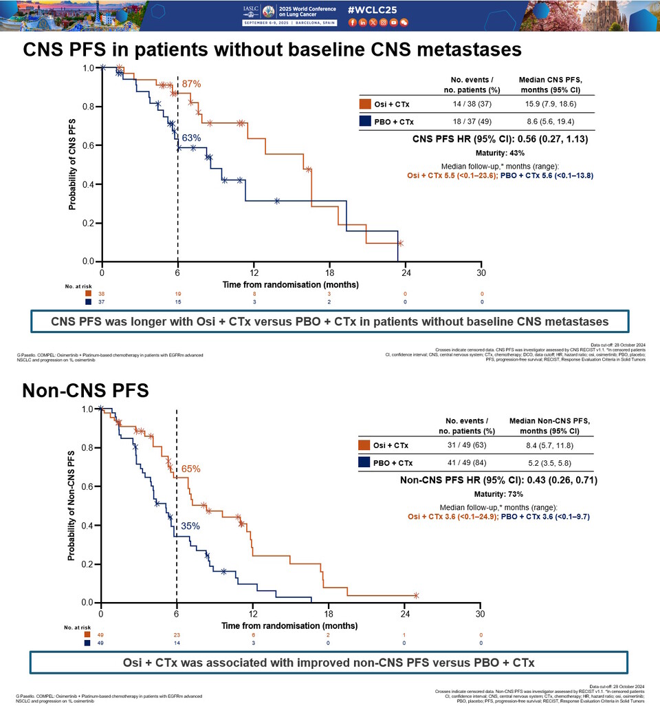 그림2. COMPEL 연구의 무진행생존기간(PFS) 하위 분석(출처: WCLC 2025)