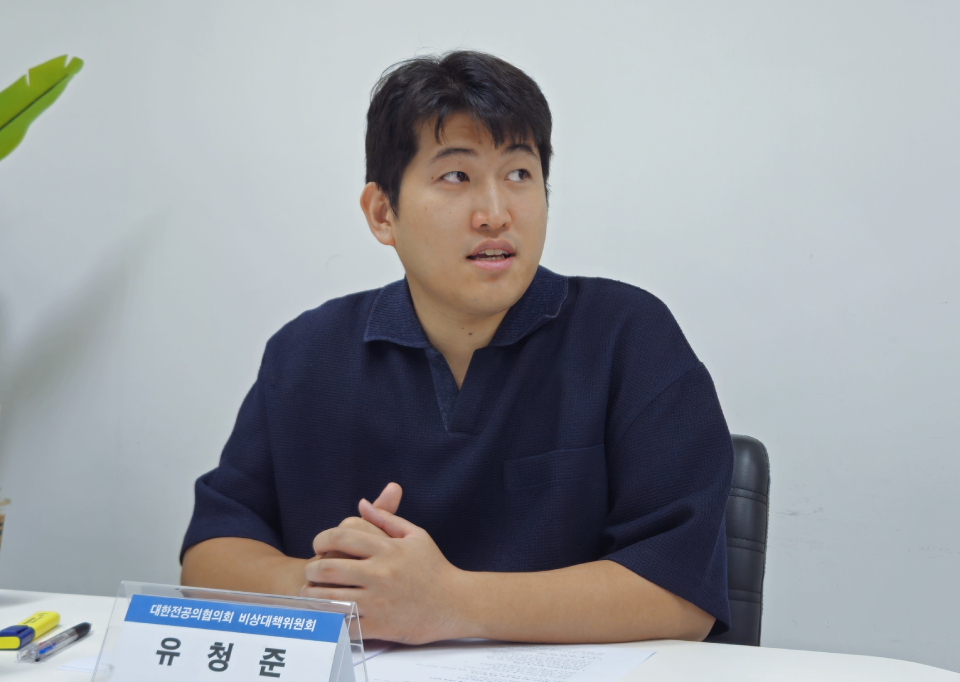 최근 청년의사와 진행한 서면 인터뷰에서 유청준 초대 노조위원장은 '전공의 안전망' 구축이 목표라고 했다. 사진은 지난 7월 대한전공의협의회 비상대책위원으로 청년의사 주최 좌담회에 참석한 유 위원장(ⓒ청년의사).