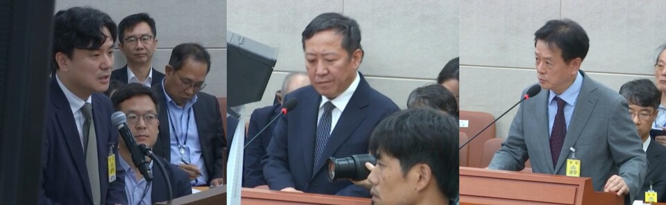 (왼쪽부터)경기남부 권역외상센터 정경원 센터장, 영월의료원 외과 조승연 전문의, 부산의료원 이세용 원장(국회방송 갈무리).