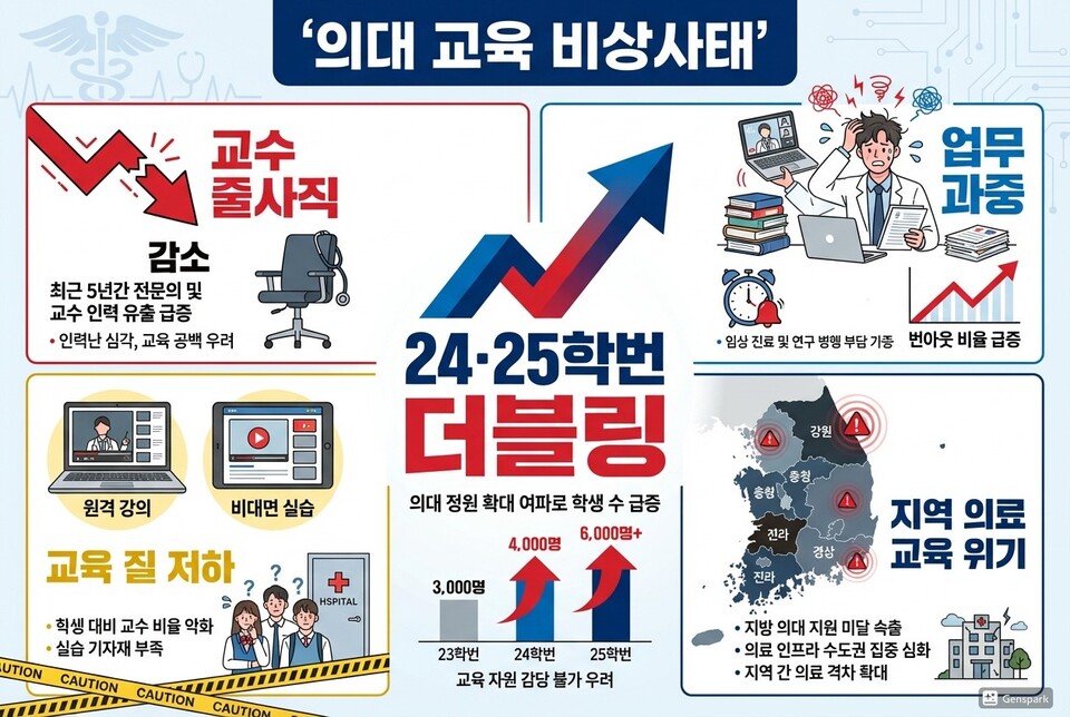 의대 교수 줄사직…‘원정 실습’에 ‘인강’까지 내몰린 예비 의사들